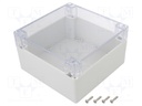 Enclosure: multipurpose; X: 160mm; Y: 160mm; Z: 90mm; polycarbonate