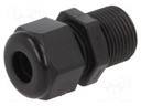 Cable gland; with long thread; PG11; IP68; Mat: polyamide; black