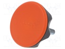 Knob; Dia: 56mm; M8; 30mm; technopolymer (PA); black; Cap: orange