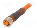 Connection lead; M8; PIN: 4; straight; 30m; plug; 60VAC; 4A; -25÷90°C