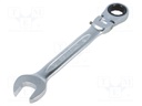 Key; combination spanner,with ratchet,with joint; 17mm