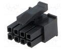 Plug; wire-board; female; Micro MATE-N-LOK; 3mm; PIN: 8; for cable