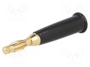 Plug; 4mm banana; 60VDC; black; Max.wire diam: 5mm