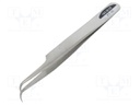 Tweezers; 120mm; universal; Blades: curved; Blade tip shape: sharp