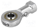 Ball joint; 6mm; Thread: M6; Mat: steel; Pitch: 1,0; Plating: zinc