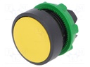 Switch: push-button; Stabl.pos: 1; 22mm; yellow; Illumin: none; IP66