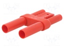 Connector: stackable safety shunt; 4mm banana; red; 32A; 52mm; 1kV