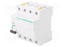 RCD breaker; Inom: 25A; Ires: 500mA; Poles: 4; 400V; Mounting: DIN