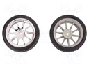 Wheel; silver; Shaft: smooth; Pcs: 2; screw; Ø: 65mm; Plating: rubber