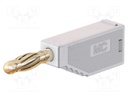 4mm banana; 32A; 30VAC; 60VDC; white; 2.5mm2; gold-plated