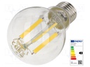 LED lamp; neutral white; E27; 230VAC; 1521lm; 10W; 4000K; CRImin: 80