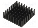 Heatsink: extruded; black; L: 29mm; W: 29mm; H: 10mm; aluminium