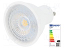 LED lamp; warm white; GU10; 220/240VAC; 480lm; 6.5W; 110°