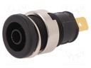 Socket; 4mm banana; 25A; 1kVDC; black; gold-plated; screw; 32mm