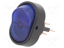 ROCKER; SPST; Pos: 2; OFF-ON; 30A/12VDC; blue; LED; Rcont max: 50mΩ