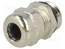 Cable gland; PG7; IP68; Mat: brass; Body plating: nickel