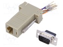 Transition: adapter; RJ45 socket,D-Sub 9pin male