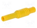 Socket; 4mm banana; 24A; 1kVDC; yellow; screw