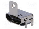 Connector: HDMI; socket; with holder; PIN: 19; gold-plated; SMT