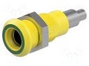 Socket; 4mm banana; 25A; 30VAC; 60VDC; yellow-green; nickel plated