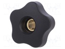 Knob; Dia: 50mm; M10; 20mm; H: 32mm; technopolymer (PP); black