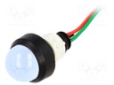 Indicator: LED; prominent; 24VDC; 24VAC; Cutout: Ø13mm; IP40