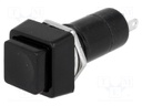 Switch: push-button; Pos: 2; SPST-NO; 1A/250VAC; black; Ø12mm; 20mΩ