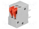 PCB terminal block; angled 90°; 2.54mm; ways: 2; on PCBs; 0.5mm2