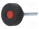 Knob; Ø: 31mm; Ext.thread: M6; 40mm; H: 24mm; technopolymer (PP)