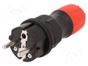 Connector: AC supply; plug; Layout: 2P+PE; black,red; 250VAC; 16A