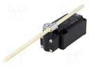 Limit switch; adjustable fiber glass rod, R 19- 189mm; NO + NC