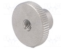 Knob; Dia: 16mm; M4; H: 9.5mm; stainless steel; Features: knurled