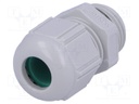 Cable gland; M16; IP68; Mat: polyamide; grey; UL94V-0; halogen free