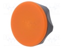 Knob; Dia: 45mm; H: 26mm; technopolymer (PA); black; Cap: orange