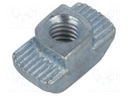 Nut; for profiles; Width of the groove: 10mm; steel; zinc