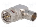 Coupler; BNC socket,BNC plug; angled 90°; 75Ω; delrin (POM)