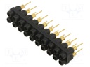 Socket strip; Connector: 2mm banana; black; 60VDC; 10A; 30VAC; 6mm