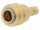 Quick connection coupling; straight; 35bar; Mat: brass; Seal: NBR