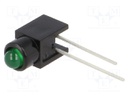 LED; in housing; green; 3mm; -25÷85°C; IP40; Body: black