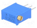 Potentiometer: mounting; multiturn; 100kΩ; 500mW; THT; ±10%; linear