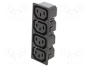 Connector: AC supply; socket; female; C13 (F),quadruple; UL94V-0