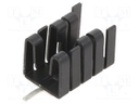 Heatsink: extruded; U; TO220,TO262; black; L: 19mm; W: 12.8mm