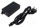 PoE power supply unit; 10/100/1000Mbps; PnP,PoE (PoE); black