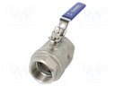 Ball valve; max.63bar; acid resistant steel AISI 316; PTFE