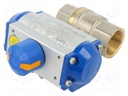 Ball valve; max.25bar; brass; TEFLON; A: 137mm; B: 71mm; C: 139mm