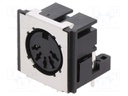 Socket; DIN; female; shielded; PIN: 5; Layout: 180°; angled 90°; THT