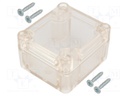 Enclosure: multipurpose; X: 57mm; Y: 63mm; Z: 37mm; ABS; gasket; IP65