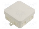 Enclosure: junction box; X: 75mm; Y: 75mm; Z: 36mm; polyetylene; IP55