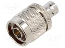 Adapter; 33.9mm; BNC socket,N plug; 50Ω; 4GHz