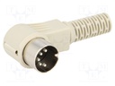Plug; DIN; male; PIN: 5; Layout: 180°; angled 90°; for cable